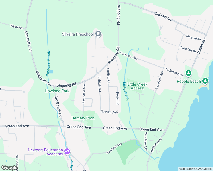 map of restaurants, bars, coffee shops, grocery stores, and more near 9 Bartlett Road in Middletown