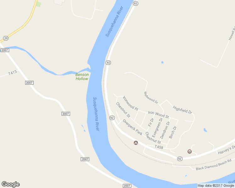 map of restaurants, bars, coffee shops, grocery stores, and more near 58 Ironwood Place in Tunkhannock