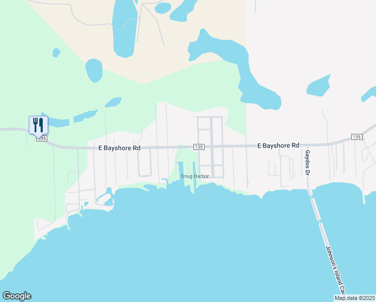 map of restaurants, bars, coffee shops, grocery stores, and more near 9888 East Bayshore Road in Lakeside Marblehead