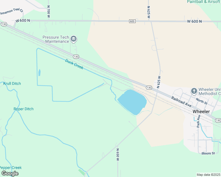 map of restaurants, bars, coffee shops, grocery stores, and more near 625 West Saint Road in Wheeler