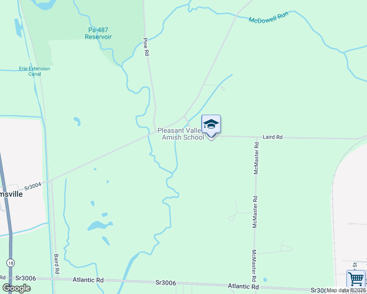 map of restaurants, bars, coffee shops, grocery stores, and more near 8661 Laird Road in Atlantic