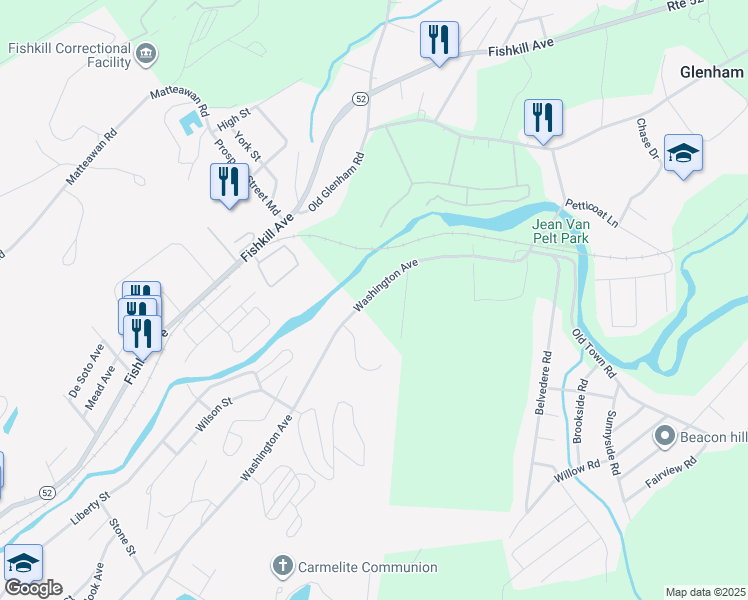 map of restaurants, bars, coffee shops, grocery stores, and more near 515 Washington Avenue in Beacon