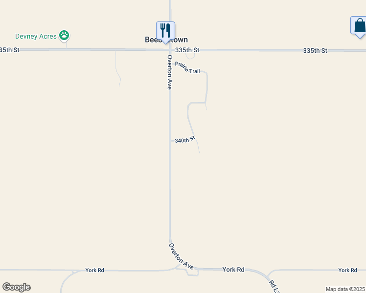 map of restaurants, bars, coffee shops, grocery stores, and more near 3406 Prairie South Circle in Logan