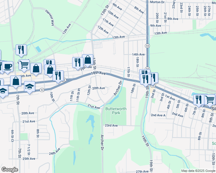 map of restaurants, bars, coffee shops, grocery stores, and more near 1451 20th Avenue in East Moline
