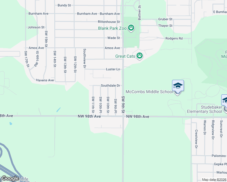 map of restaurants, bars, coffee shops, grocery stores, and more near 7706 Southwest 9th Place in Des Moines