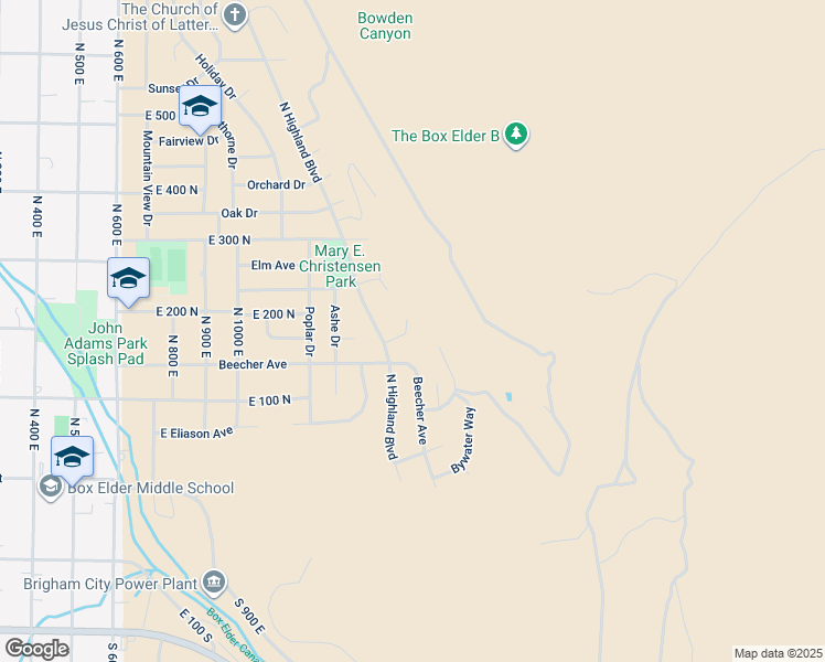 map of restaurants, bars, coffee shops, grocery stores, and more near 1228 Sheri Circle in Brigham City