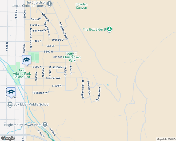 map of restaurants, bars, coffee shops, grocery stores, and more near 1228 Sheri Circle in Brigham City