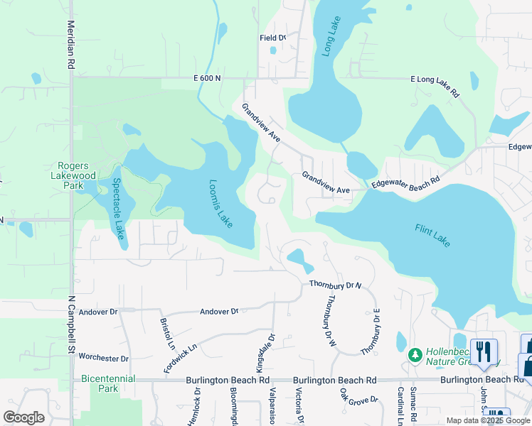 map of restaurants, bars, coffee shops, grocery stores, and more near 4901 Garden Gateway Rd in Valparaiso