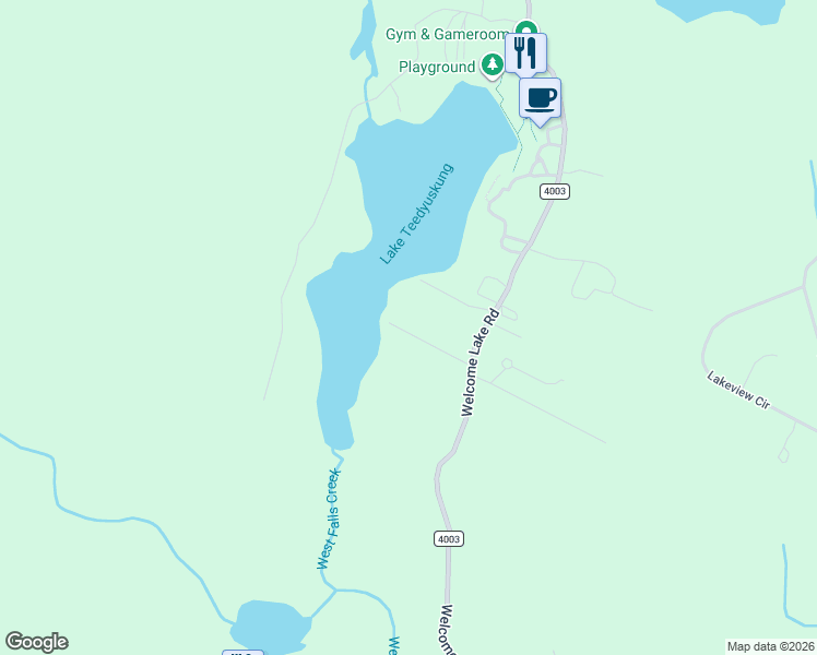 map of restaurants, bars, coffee shops, grocery stores, and more near 118 Lost House Lane in Hawley