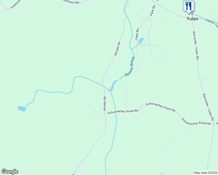 map of restaurants, bars, coffee shops, grocery stores, and more near 39 Woods Road in Yulan