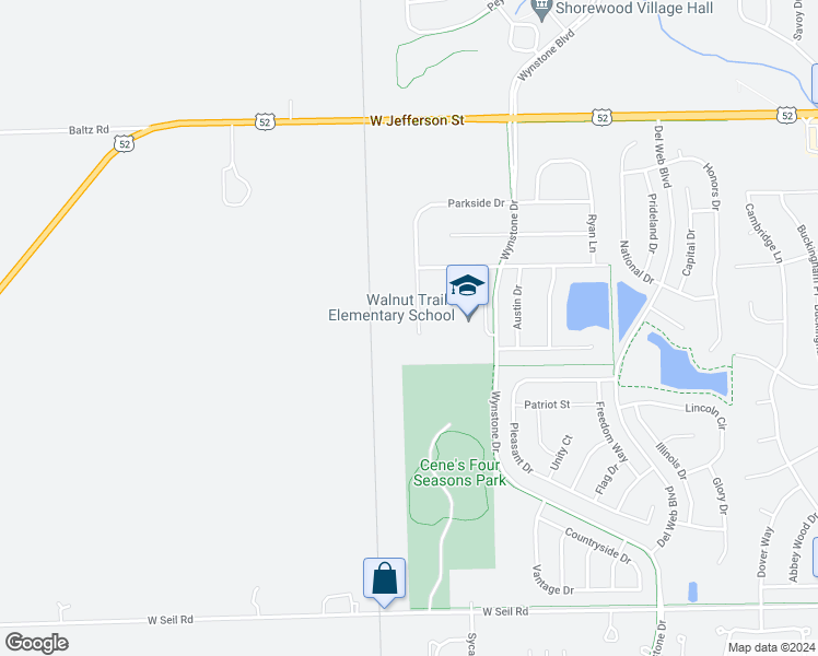 map of restaurants, bars, coffee shops, grocery stores, and more near 315 Parkside Drive in Shorewood