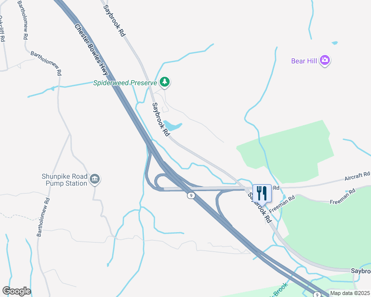 map of restaurants, bars, coffee shops, grocery stores, and more near 1700 Saybrook Road in Middletown