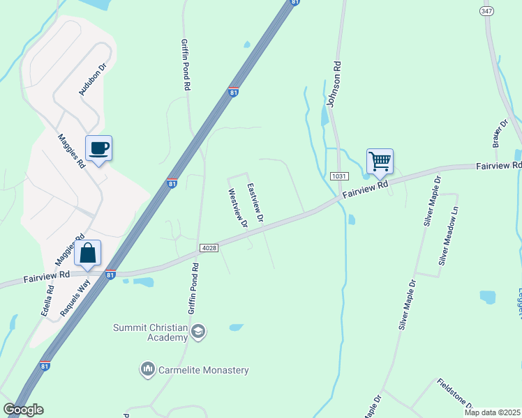 map of restaurants, bars, coffee shops, grocery stores, and more near 23 Eastview Drive in Clarks Summit