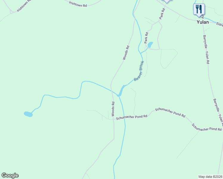 map of restaurants, bars, coffee shops, grocery stores, and more near 39 Woods Road in Yulan