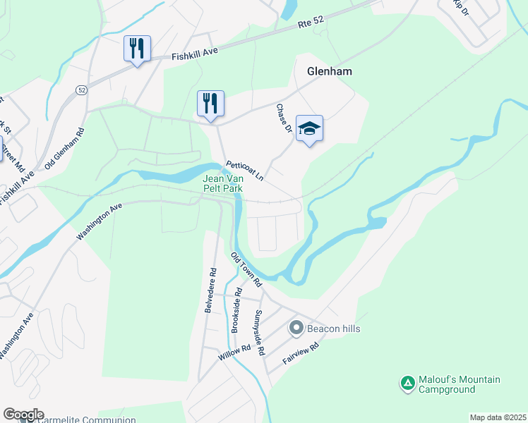 map of restaurants, bars, coffee shops, grocery stores, and more near 15 Park Ln in Beacon