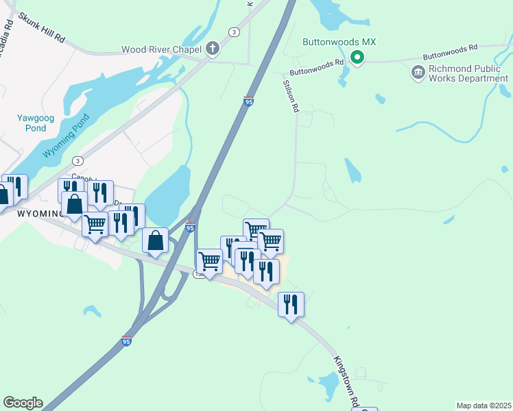 map of restaurants, bars, coffee shops, grocery stores, and more near 1 Jupiter Lane in Richmond