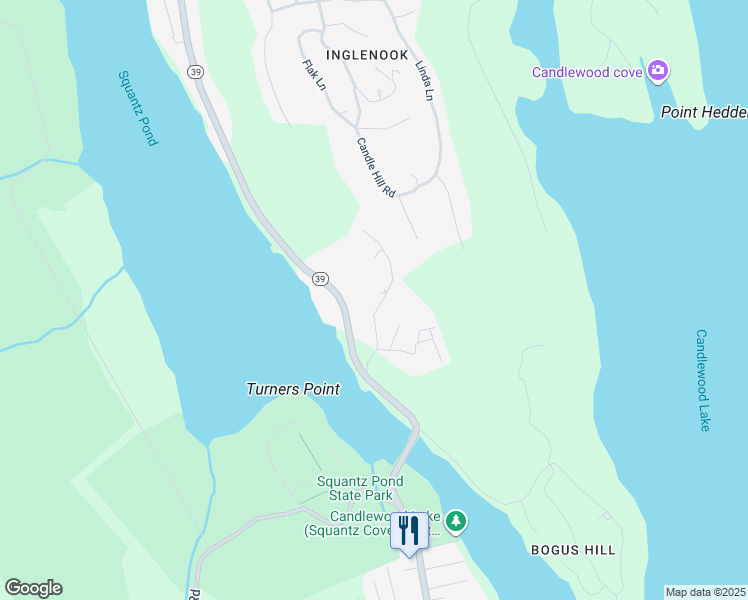 map of restaurants, bars, coffee shops, grocery stores, and more near 37 Inglenook Drive in New Fairfield