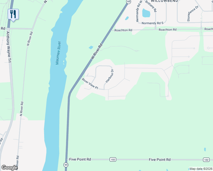 map of restaurants, bars, coffee shops, grocery stores, and more near 25220 Harbour Drive in Perrysburg