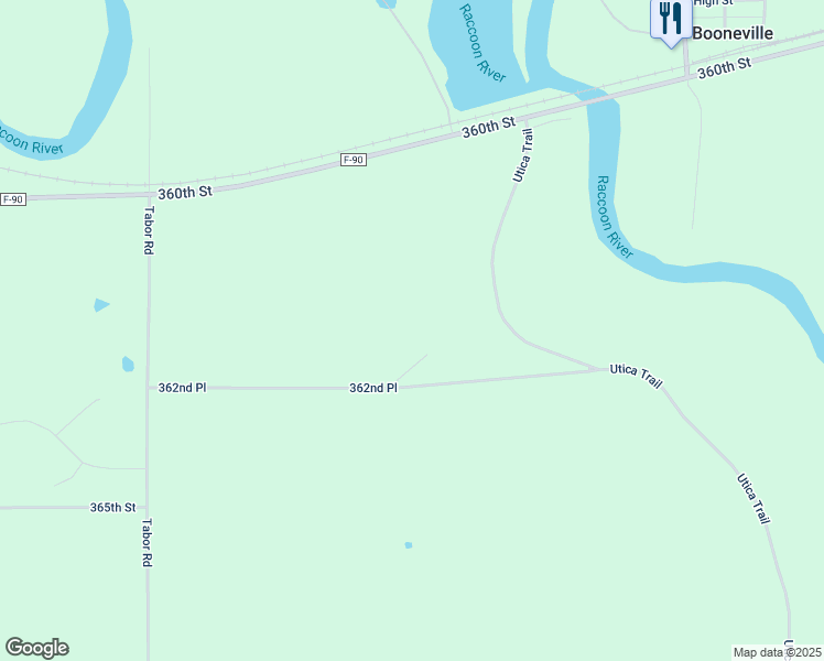 map of restaurants, bars, coffee shops, grocery stores, and more near 30009 362nd Place in Booneville