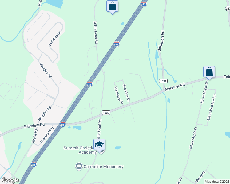 map of restaurants, bars, coffee shops, grocery stores, and more near 27 Westview Drive in Scott