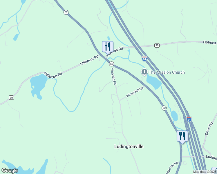 map of restaurants, bars, coffee shops, grocery stores, and more near 185 Old Peckslip Road in Holmes