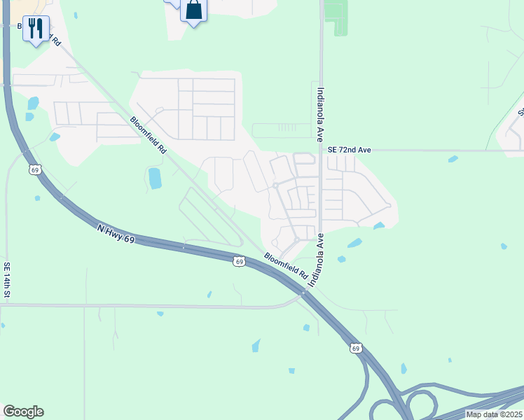 map of restaurants, bars, coffee shops, grocery stores, and more near 2000 Meadow Chase Lane in Des Moines