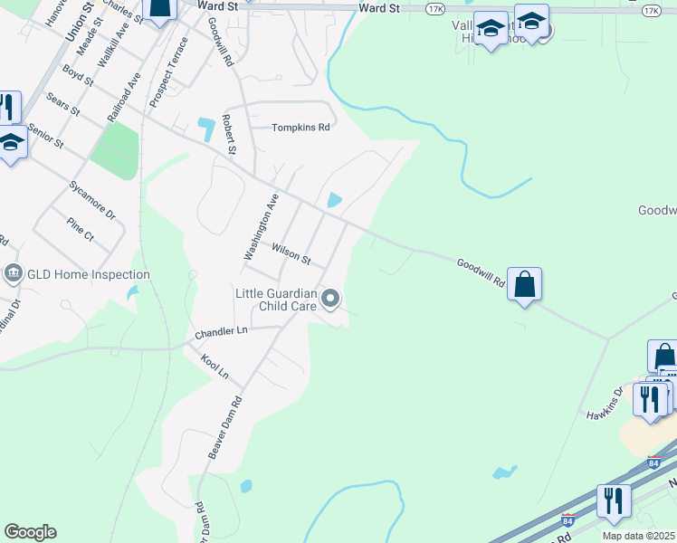 map of restaurants, bars, coffee shops, grocery stores, and more near 95-97 Beaver Dam Road in Montgomery