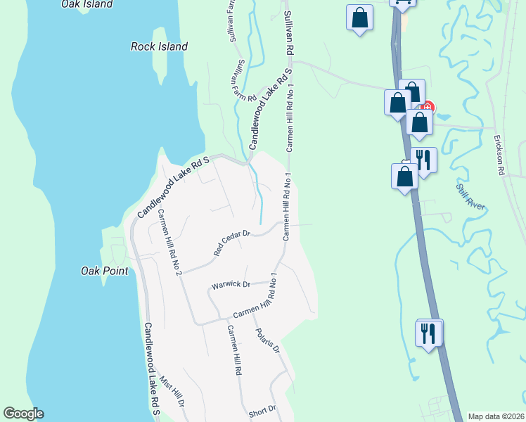 map of restaurants, bars, coffee shops, grocery stores, and more near 15 Haviland Road in New Milford