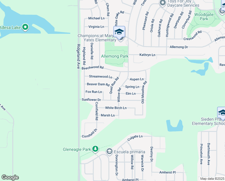 map of restaurants, bars, coffee shops, grocery stores, and more near 6213 Beaver Dam Road in Matteson