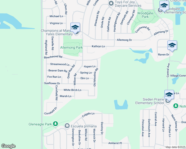 map of restaurants, bars, coffee shops, grocery stores, and more near 606 Old Meadow Road in Matteson