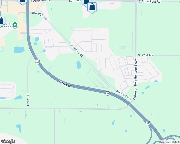 map of restaurants, bars, coffee shops, grocery stores, and more near 7360 Southeast 19th Street in Des Moines