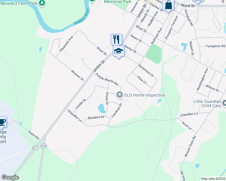 map of restaurants, bars, coffee shops, grocery stores, and more near 140 Blue Jay Lane in Montgomery