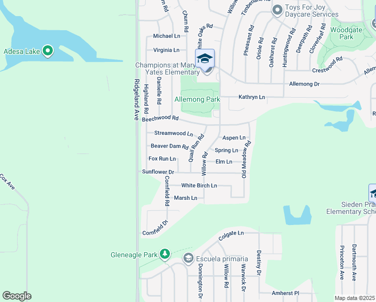 map of restaurants, bars, coffee shops, grocery stores, and more near 6213 Beaver Dam Road in Matteson