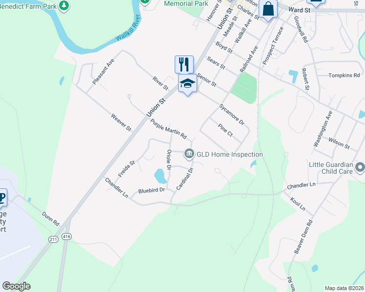 map of restaurants, bars, coffee shops, grocery stores, and more near 140 Blue Jay Lane in Montgomery