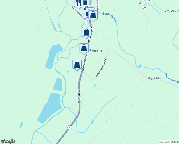 map of restaurants, bars, coffee shops, grocery stores, and more near 9 Applegate Lane in Woodbury