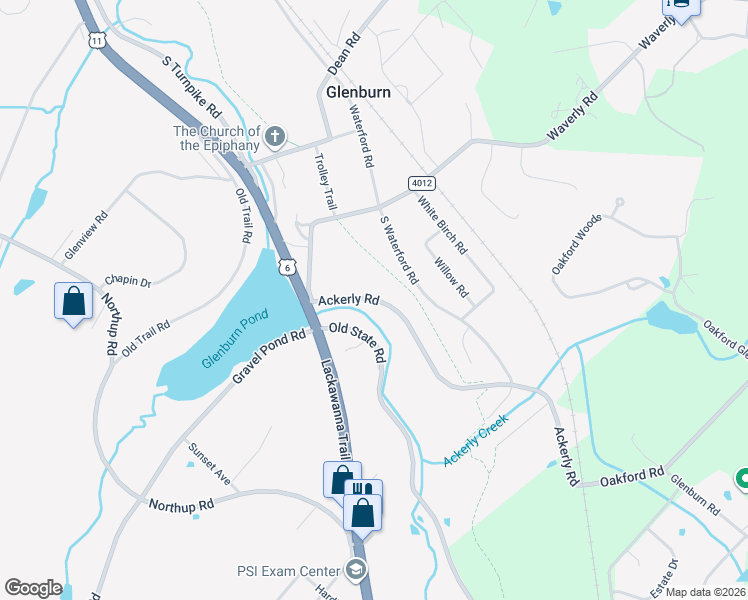 map of restaurants, bars, coffee shops, grocery stores, and more near 114 Ackerly Road in Clarks Summit