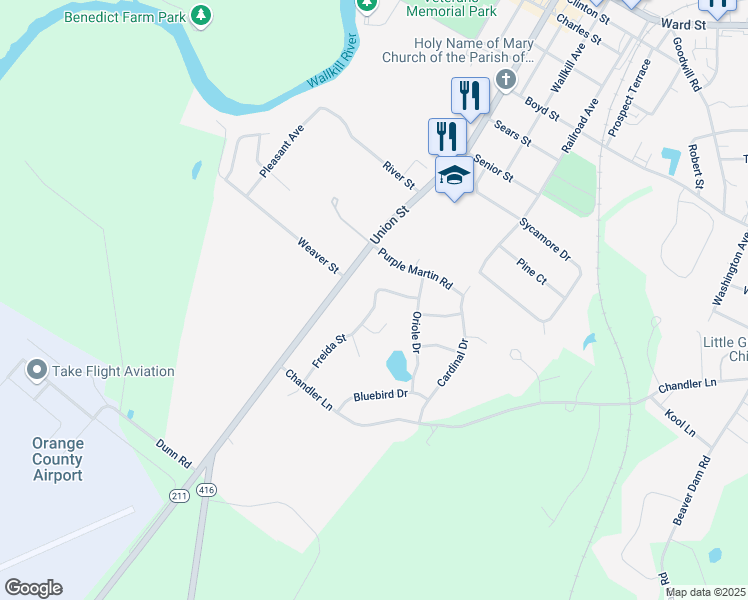 map of restaurants, bars, coffee shops, grocery stores, and more near 135 Snow Bunting Court in Montgomery