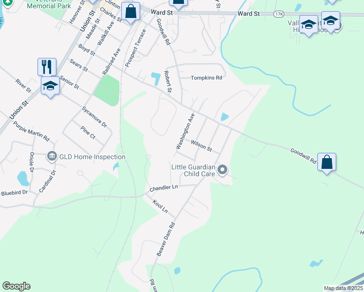 map of restaurants, bars, coffee shops, grocery stores, and more near 105 Washington Avenue in Montgomery