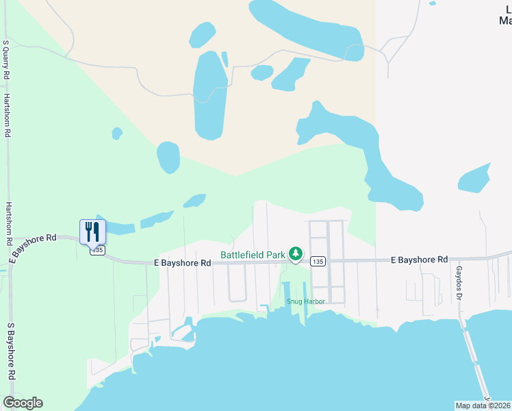 map of restaurants, bars, coffee shops, grocery stores, and more near 1802 Bayview Drive in Lakeside Marblehead