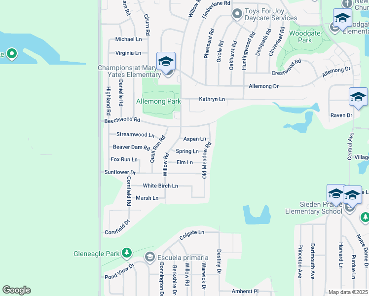 map of restaurants, bars, coffee shops, grocery stores, and more near 6060 Spring Lane in Matteson