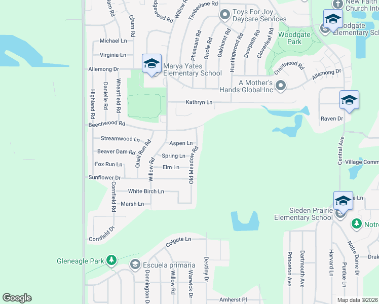 map of restaurants, bars, coffee shops, grocery stores, and more near 606 Old Meadow Road in Matteson