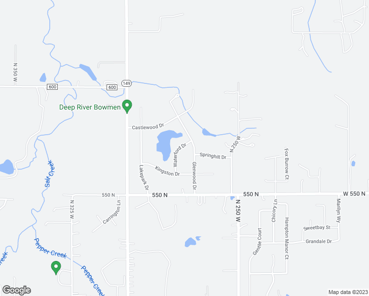 map of restaurants, bars, coffee shops, grocery stores, and more near 573 Waterford Drive in Valparaiso
