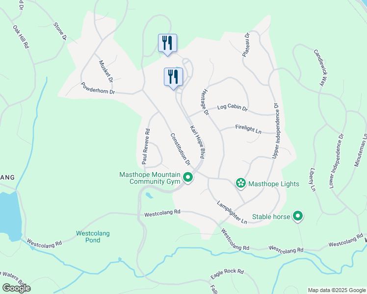 map of restaurants, bars, coffee shops, grocery stores, and more near 100-142 Constitution Dr in Pike