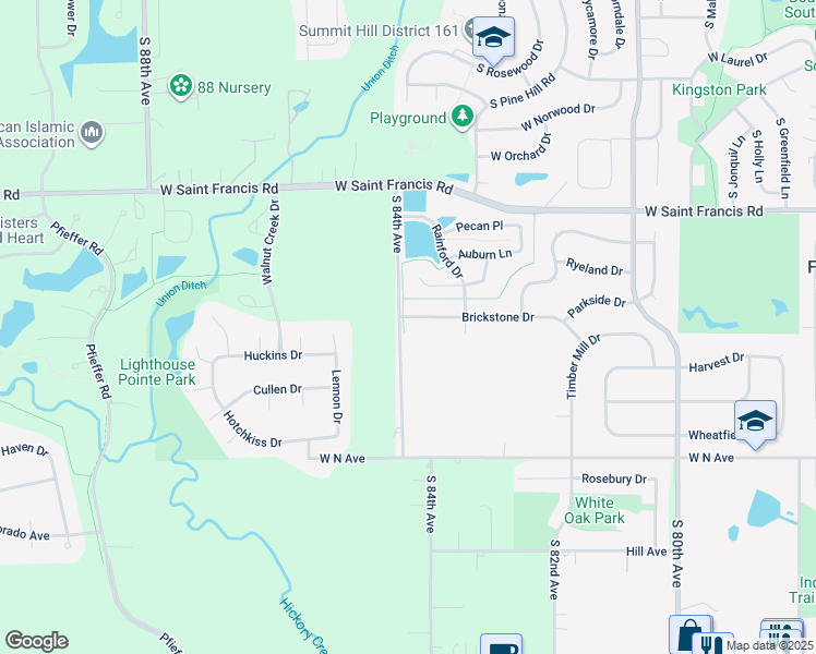 map of restaurants, bars, coffee shops, grocery stores, and more near 8357 Brickstone Drive in Frankfort