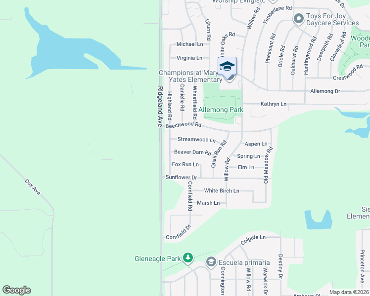map of restaurants, bars, coffee shops, grocery stores, and more near 6321 Beaver Dam Road in Matteson