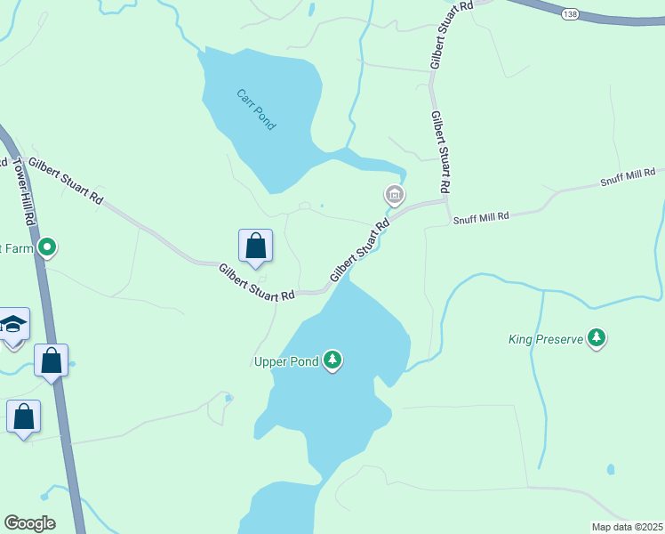 map of restaurants, bars, coffee shops, grocery stores, and more near 933 Gilbert Stuart Road in North Kingstown