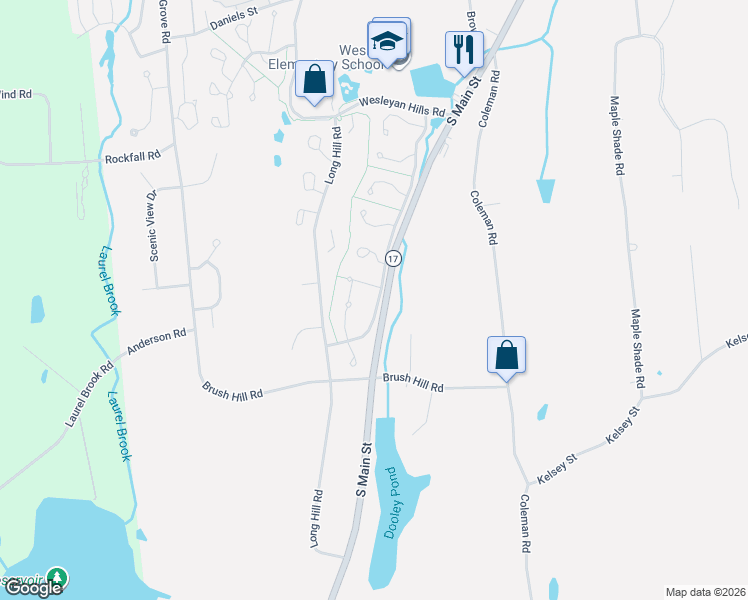 map of restaurants, bars, coffee shops, grocery stores, and more near 231 Blue Road in Middletown