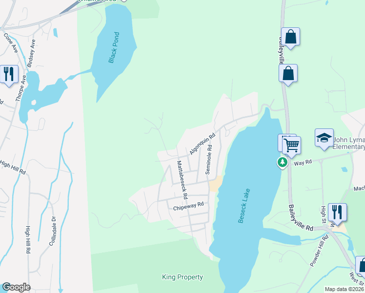 map of restaurants, bars, coffee shops, grocery stores, and more near 1 Seneca Road in Middlefield