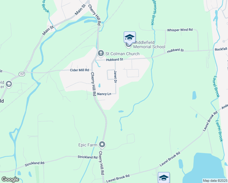 map of restaurants, bars, coffee shops, grocery stores, and more near 5 Janet Drive in Middlefield