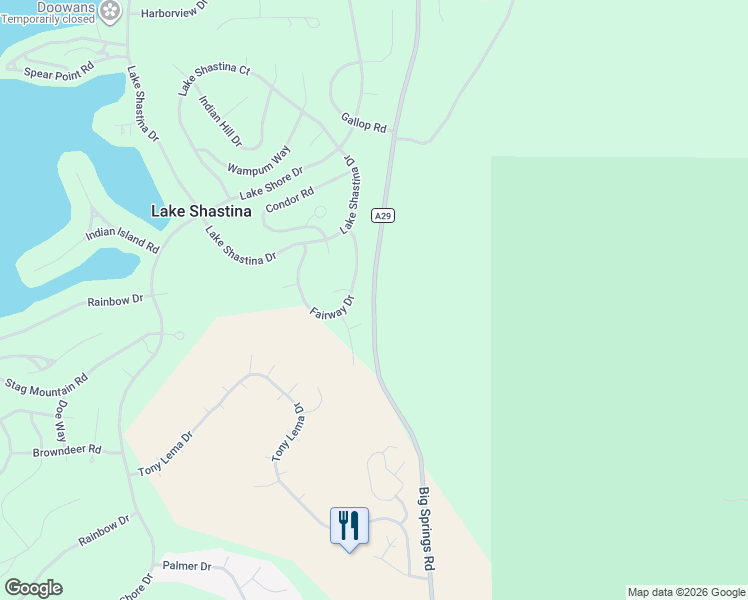 map of restaurants, bars, coffee shops, grocery stores, and more near Big Springs Road in HAMMOND RANCH